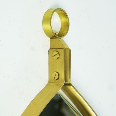 Mid-Century Italian Teardrop Wall Mirror in Brass by Gio Ponti-MH-1030229