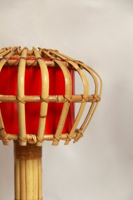 Mid-Century Italian Torcia Table Lamp in Wicker, 1950s-HUY-1292045