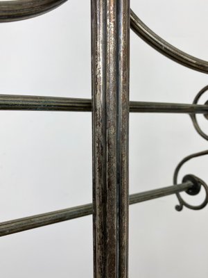 Mid-Century Italian Towel Floor Holder Rack in Solid Silver Brass, 1950s-LYQ-1171675