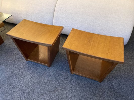 Mid-Century Italian Trapeze Wooden Stools by Osvaldo Borsani, 1950s, Set of 2-FUE-1121864