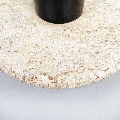 Mid-Century Italian Travertine and Metal Coffee Table, 1970s-GDD-1337615