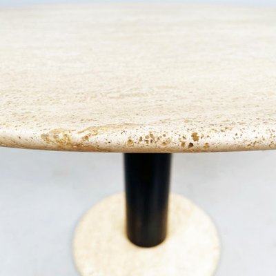 Mid-Century Italian Travertine and Metal Coffee Table, 1970s-GDD-1337615