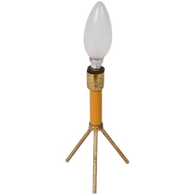 Mid-Century Italian Tripod Brass and Lacquered Metal Table Lamp, 1950s-JDR-1125535