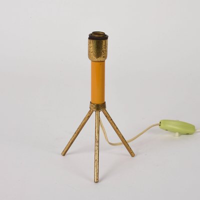 Mid-Century Italian Tripod Brass and Lacquered Metal Table Lamp, 1950s-JDR-1125535