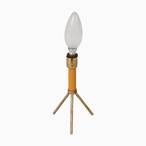 Mid-Century Italian Tripod Brass and Lacquered Metal Table Lamp, 1950s-JDR-1125535