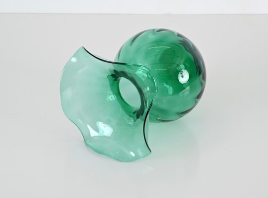 Mid-Century Italian Vase in Green Murano Glass by Ivv, 1970s-JDR-1762652