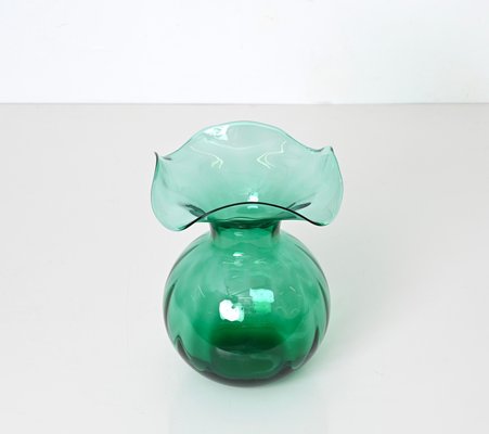 Mid-Century Italian Vase in Green Murano Glass by Ivv, 1970s-JDR-1762652