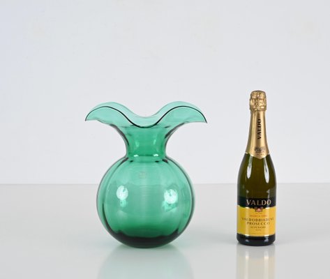 Mid-Century Italian Vase in Green Murano Glass by Ivv, 1970s-JDR-1762652