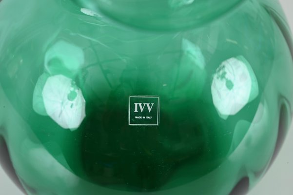 Mid-Century Italian Vase in Green Murano Glass by Ivv, 1970s-JDR-1762652