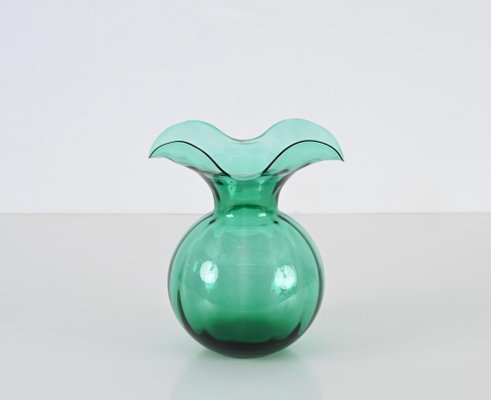 Mid-Century Italian Vase in Green Murano Glass by Ivv, 1970s-JDR-1762652