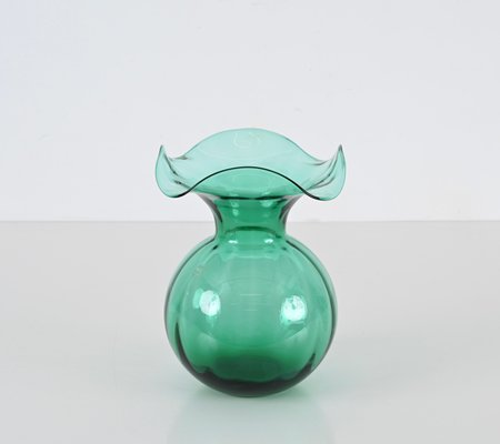 Mid-Century Italian Vase in Green Murano Glass by Ivv, 1970s-JDR-1762652