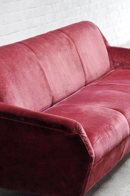 Mid-Century Italian Velvet 3-Seater Sofa, 1950s-WUY-1730026