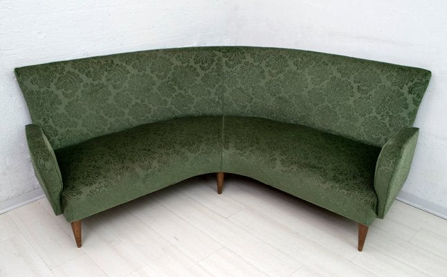 Mid-Century Italian Velvet & Damask Sofa, 1950s-FER-852061