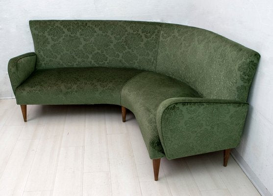 Mid-Century Italian Velvet & Damask Sofa, 1950s-FER-852061