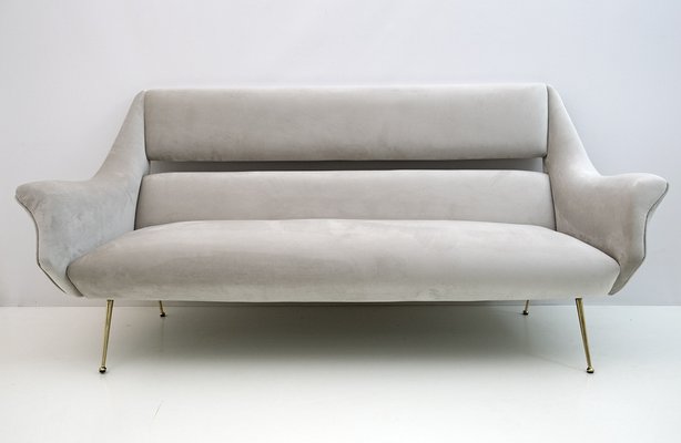 Mid-Century Italian Velvet Sofa by Gigi Radice for Minotti, 1950s-FER-1233741