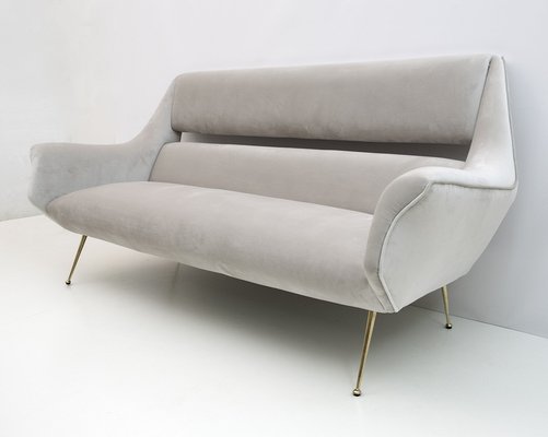 Mid-Century Italian Velvet Sofa by Gigi Radice for Minotti, 1950s-FER-1233741