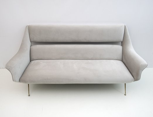 Mid-Century Italian Velvet Sofa by Gigi Radice for Minotti, 1950s-FER-1233741