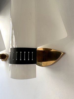 Mid-Century Italian Wall Lamps in Acrylic Glass & Brass from Stilnovo, 1960s, Set of 2-FUE-1721982