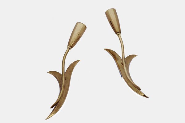 Mid-Century Italian Wall Lamps in Brass, Set of 2-ESB-1376920