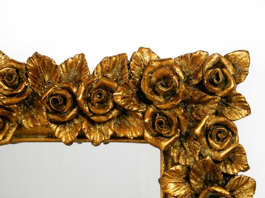 Mid-Century Italian Wall Mirrors with Gilded Frames Decorated with Roses, 1950s, Set of 3-RR-1440935