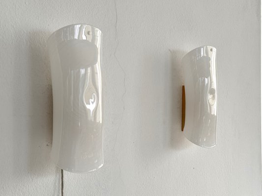 Mid-Century Italian Wall Sconces in Murano Glass and Brass by La Murrina, 1980s, Set of 2-VNE-2042118