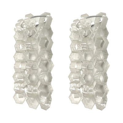 Mid-Century Italian Wall Sconces in Murano Glass by Carlo Nason for Mazzega, 1970s, Set of 2-TPE-1605835