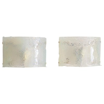 Mid-Century Italian Wall Sconces in Opalescent Murano Glass, 1970s, Set of 2-VNE-965946