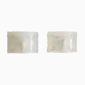 Mid-Century Italian Wall Sconces in Opalescent Murano Glass, 1970s, Set of 2-VNE-965946