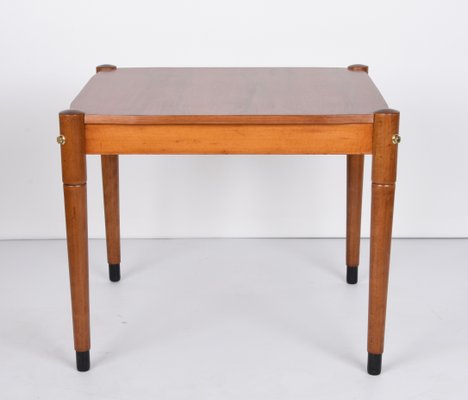 Mid-Century Italian Walnut and Brass Rectangular Coffee Table, 1960s-JDR-1166919