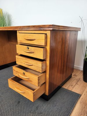 Mid-Century Italian Walnut & Brass Desk, 1960s-EUP-1349259