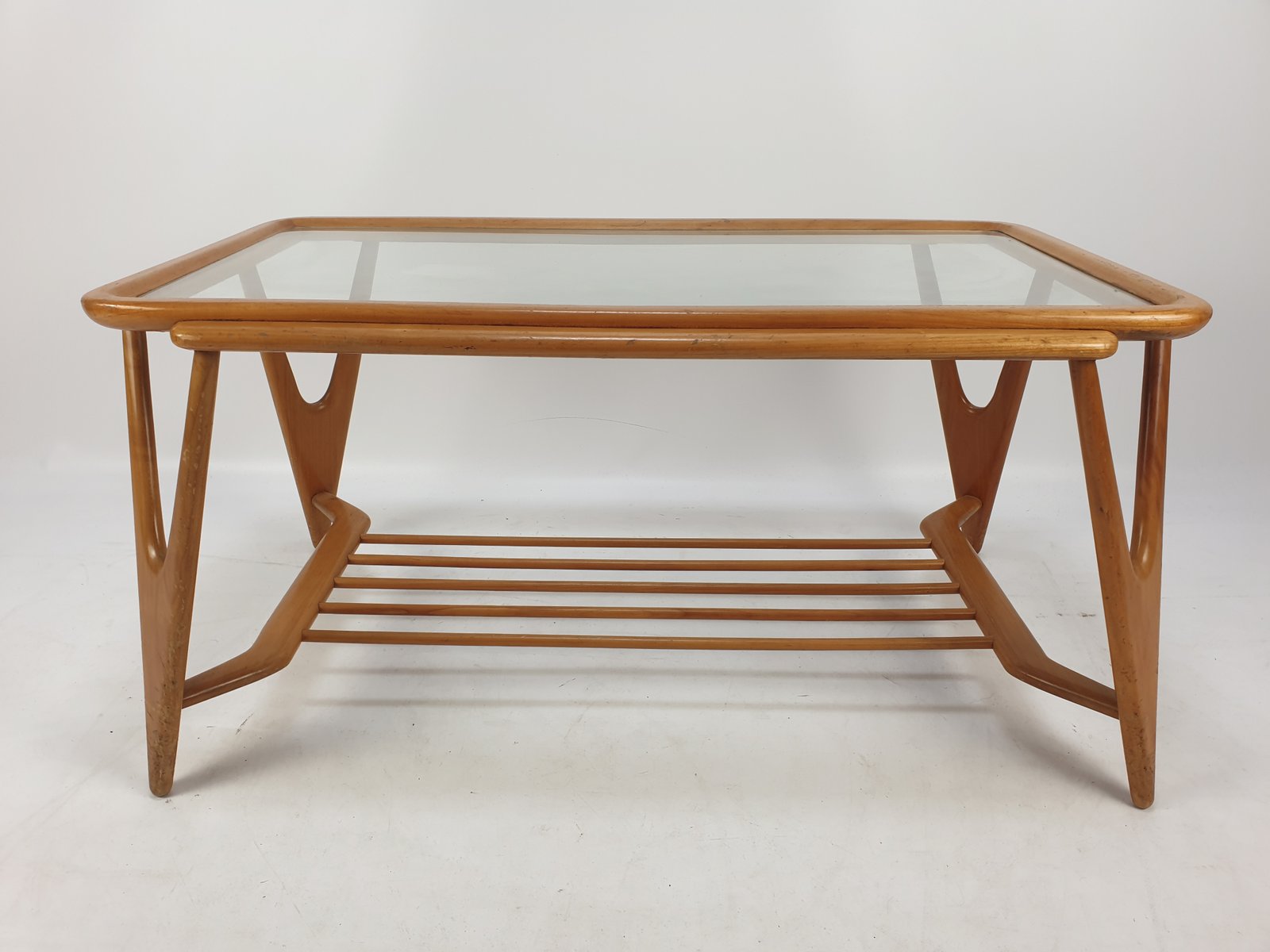 Mid-Century Italian Walnut Coffee Table in the Style of Cesare Lacca for Cassina, 1950s