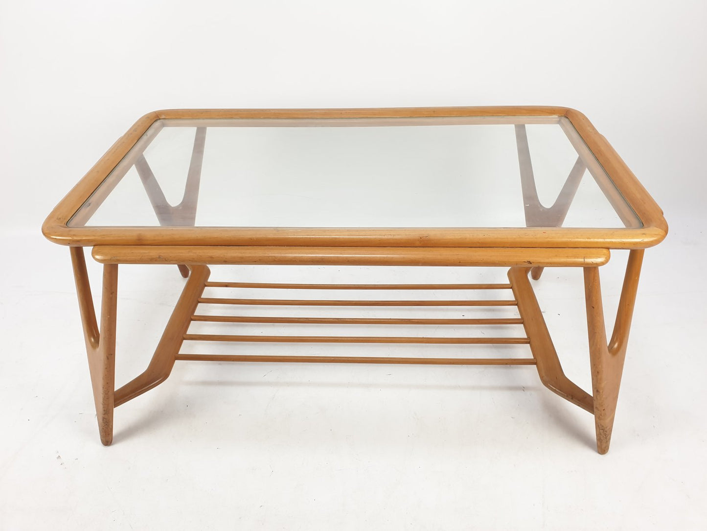 Mid-Century Italian Walnut Coffee Table in the Style of Cesare Lacca for Cassina, 1950s