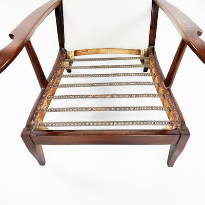 Mid-Century Italian White Fabric & Wooden Armchair by Paolo Buffa, 1950s-GDD-1195109