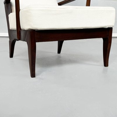 Mid-Century Italian White Fabric & Wooden Armchair by Paolo Buffa, 1950s-GDD-1195109