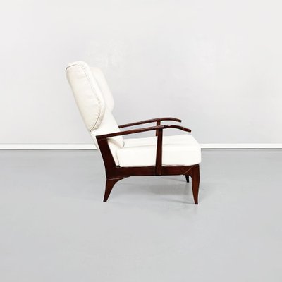 Mid-Century Italian White Fabric & Wooden Armchair by Paolo Buffa, 1950s-GDD-1195109