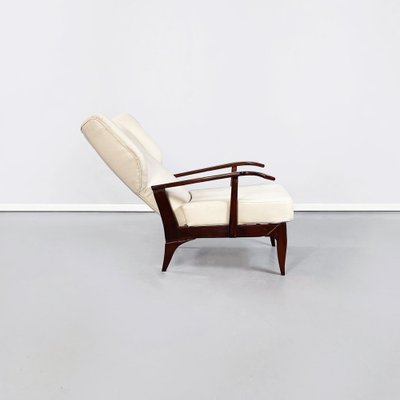 Mid-Century Italian White Fabric & Wooden Armchair by Paolo Buffa, 1950s-GDD-1195109