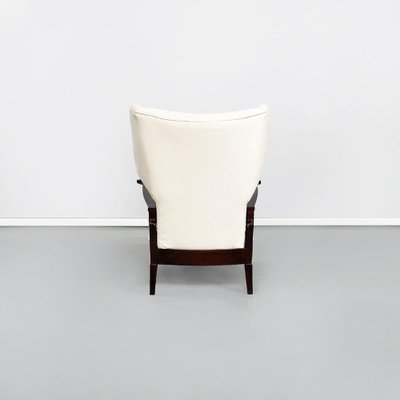 Mid-Century Italian White Fabric & Wooden Armchair by Paolo Buffa, 1950s-GDD-1195109