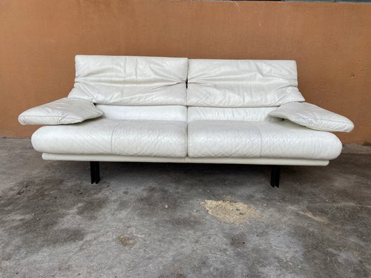 Mid-Century Italian White Leather Alanda Sofa by Paolo Piva for B&B Italia / C&B Italia, 1970s-DHH-681873