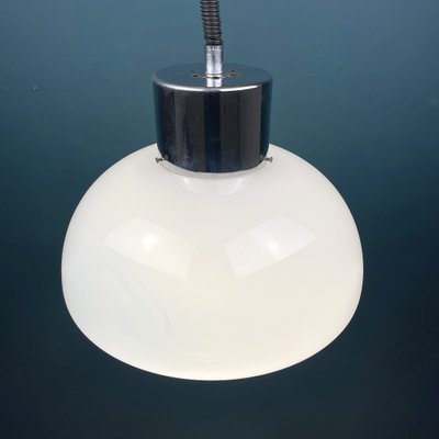 Mid-Century Italian White Murano Pendant Lamp by Mazzega, 1970s-WQC-1116035