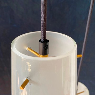 Mid-Century Italian White Pendant Ceiling Lamp, 1960s-HWV-713690