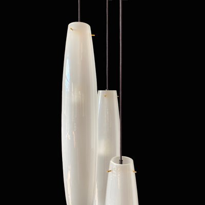 Mid-Century Italian White Pendant Ceiling Lamp, 1960s-HWV-713690