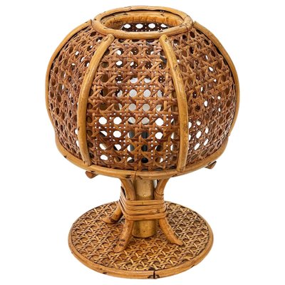 Mid-Century Italian Wicker & Rattan Table Lamp, 1960s-JDR-1125608