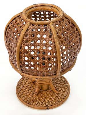 Mid-Century Italian Wicker & Rattan Table Lamp, 1960s-JDR-1125608