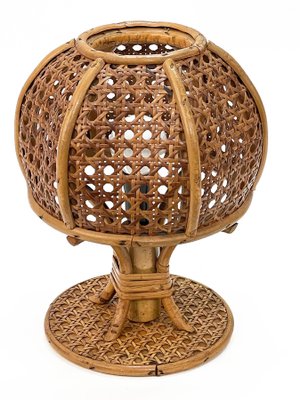 Mid-Century Italian Wicker & Rattan Table Lamp, 1960s-JDR-1125608