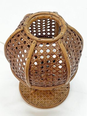 Mid-Century Italian Wicker & Rattan Table Lamp, 1960s-JDR-1125608