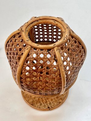 Mid-Century Italian Wicker & Rattan Table Lamp, 1960s-JDR-1125608