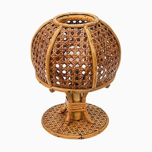 Mid-Century Italian Wicker & Rattan Table Lamp, 1960s-JDR-1125608