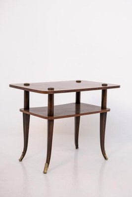 Mid-Century Italian Wood and Brass Coffee Table-RCE-1115808