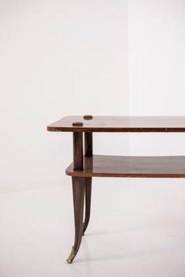 Mid-Century Italian Wood and Brass Coffee Table-RCE-1115808