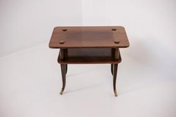 Mid-Century Italian Wood and Brass Coffee Table-RCE-1115808